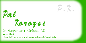 pal korozsi business card